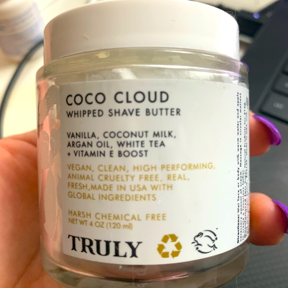 NWT Truly Coco Cloud whipped shave butter
